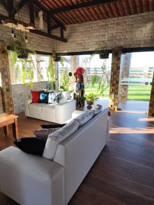 Uma área de estar em Vivenda Mar Doce Lar - Casa de Temporada