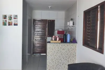 A cozinha ou kitchenette de Hospedagem na Praia de Tibau - RN
