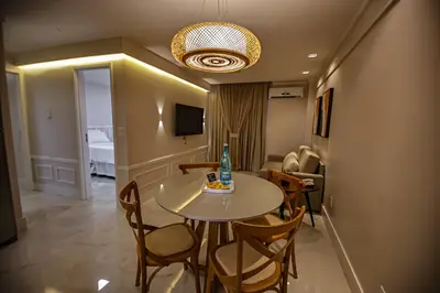 Uma televisão e/ou sistema de entretenimento em Flat Hotel Mercure