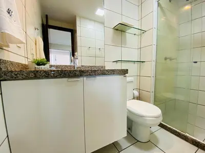 Uma casa de banho em Beach Class Fortaleza 402