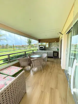 A cozinha ou kitchenette de Aquaville Resort - Apartamento Térreo