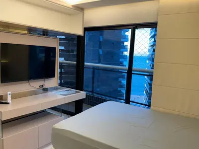 Uma cama ou camas num quarto em Apartamento com 02 quartos, Beira Mar, Fortaleza - CE.