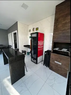 A cozinha ou kitchenette de Casa na Praia do Preá, com Piscina