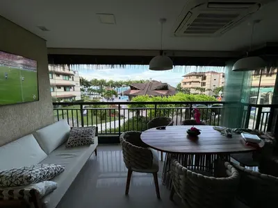 Uma varanda ou terraço em Resort Manhattan Beach Aquiraz Riviera