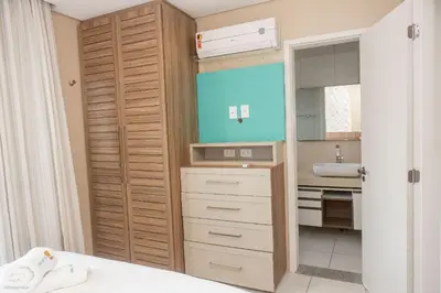 Uma cama ou camas num quarto em Praia do Cumbuco - Apartamento Completo - VG Sun