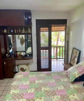 Uma cama ou camas num quarto em Paraíso no Porto das Dunas!