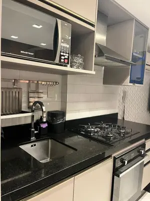 A cozinha ou kitchenette de Loft com vista mar
