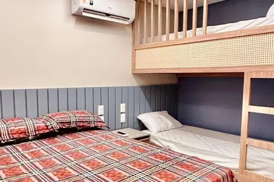 Uma cama ou camas num quarto em Casa em Flecheiras