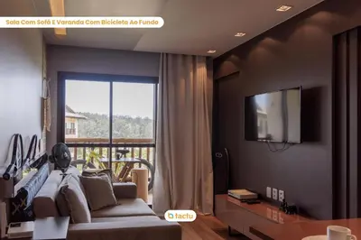 Uma televisão e/ou sistema de entretenimento em Apto moderno no VG Sun Cumbuco por Tactu