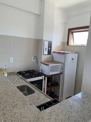 A cozinha ou kitchenette de Flat Marezzi - Pé na areia - Taíba CE
