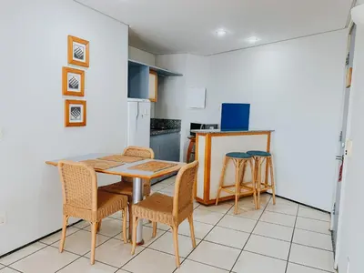 A cozinha ou kitchenette de Conforto e Vista Maravilhosa no Hotel Iate Plaza