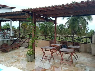 Uma varanda ou terraço em Casa hóspedes Dferiasicaraizinho