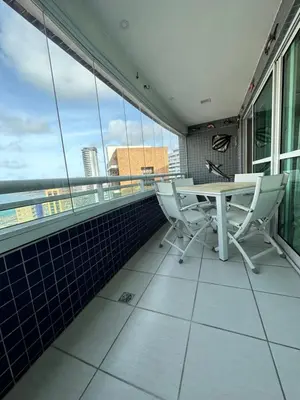 Uma varanda ou terraço em LOFT VIP Vista Mar Beach Class Fortaleza