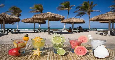 Bebidas em Lindo apartamento com vista mar 2 quartos 1501