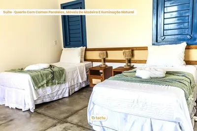 Uma cama ou camas num quarto em Casa Pipa com piscina no Jaguaribe Villas