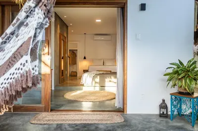 Uma casa de banho em Nordisch- Chalés