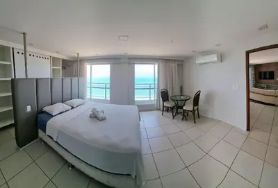 Uma cama ou camas num quarto em Terraços do Atlântico