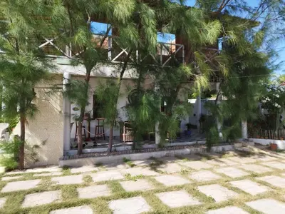 Um jardim no exterior de Casa Prisma