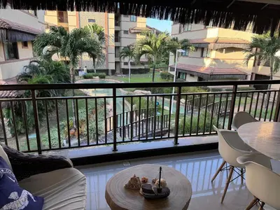 Uma varanda ou terraço em Bangalô Beira Mar Aquiraz Manhattan Beach 3 Suítes