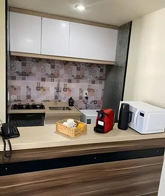 A cozinha ou kitchenette de Atlântico Bela vista para o Mar
