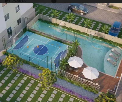 A piscina em ou perto de Apto com varanda e vista mar em condomínio Clube