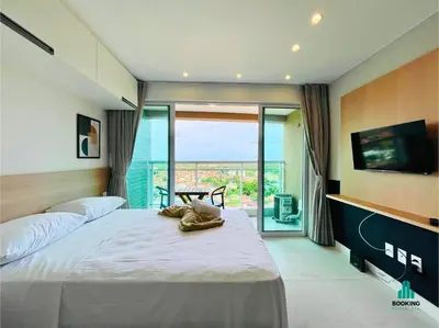Uma cama ou camas num quarto em Fortaleza Sul Style by Holiday Stays