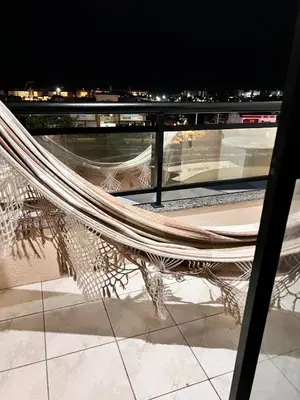 Uma varanda ou terraço em Flat 500 MTS do Beach park