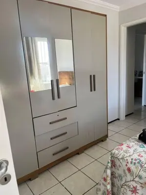 Uma cama ou camas num quarto em Apart Próx à Beira Mar