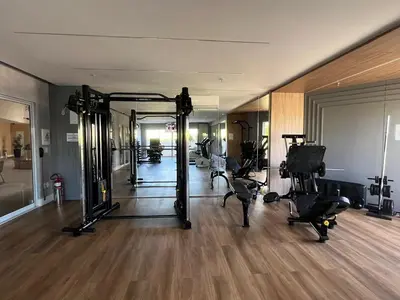O centro de fitness e/ou as comodidades de fitness de Apartamento com piscina Praia de Iracema, Aquarius Residence-Fortaleza
