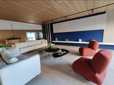 Uma área de estar em Apartamento com piscina Praia de Iracema, Aquarius Residence-Fortaleza