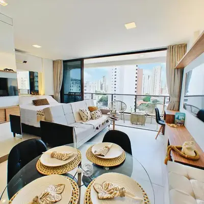 Flat Luxo com Coworking