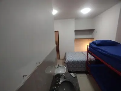 Uma cama ou camas num quarto em Flatmobiliadofortaleza
