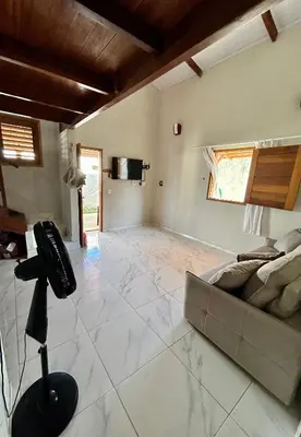 Uma área de estar em Casa Preá