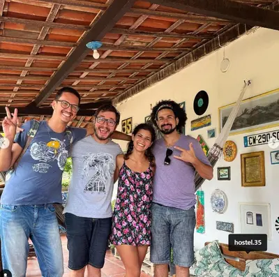 Os clientes hospedados em Hostel 35