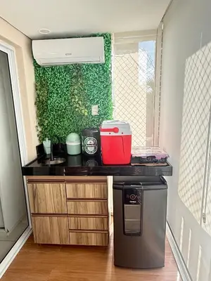 A cozinha ou kitchenette de Apartamento Beach Park Living Resort Porto das Dunas