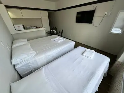 Uma cama ou camas num quarto em 203 Flat mobiliado vista mar Praia de Iracema