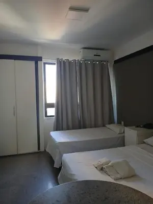 Uma cama ou camas num quarto em 803 Flat mobiliado vista mar na Praia de Iracema