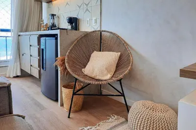 A cozinha ou kitchenette de Luxo e Elegância com a melhor vista Praia Futuro