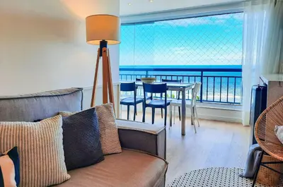 Uma área de estar em Luxo e Elegância com a melhor vista Praia Futuro