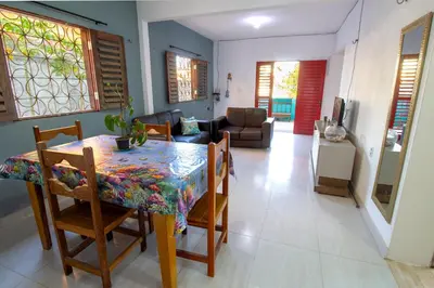 Uma área de estar em Casa Caminho das Dunas - Refúgio entre as Dunas e o Mar