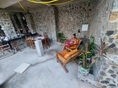 Uma área de estar em Casa de hóspedes Balibar Cumbuco