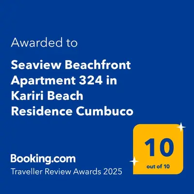 Um certificado, prémio, placa ou documento mostrado em Beachfront Apartamento 424A Kariri Beach for 2 persons