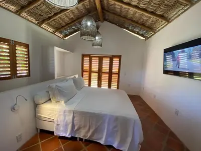Uma cama ou camas num quarto em chambre Annick