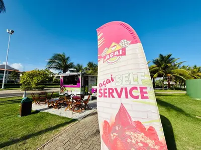 A planta de Flat Aquaville perto do Beachpark com 3 Suites