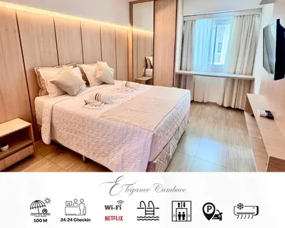 Uma cama ou camas num quarto em Apartamento Beach place Cumbuco 100m da Praia