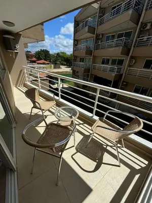 Uma varanda ou terraço em Apartamento Beach place Cumbuco 100m da Praia
