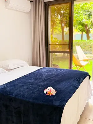 Uma cama ou camas num quarto em Wai Wai na Praia do Cumbuco - Terreo 102c