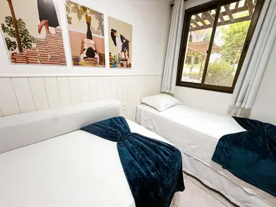 Uma cama ou camas num quarto em Wai Wai na Praia do Cumbuco - Terreo 102c