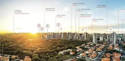 Uma vista geral de Fortaleza ou a vista da cidade a partir do apartamento