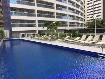 A planta de Flat 2 quartos a 50m da praia perto da feirinha